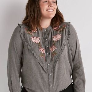 LUCKY BRAND  Embroidered Western Shirt
